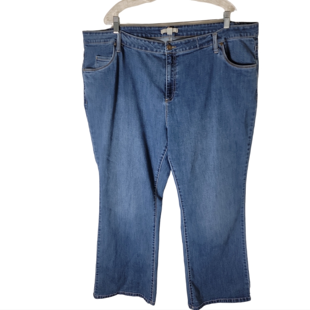 Woman Within plus size 26W straight leg blue jeans